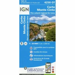 Discount IGN 4250 OT CORTE - MONTE CINTO - Wanderkarte Fahrradkarten|Fahrradkarten