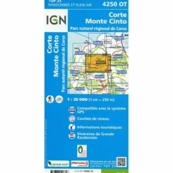 Discount IGN 4250 OT CORTE - MONTE CINTO - Wanderkarte Fahrradkarten|Fahrradkarten