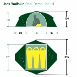 Jack Wolfskin 3-Personen-Zelte|Sommerzelte^REAL DOME LITE III - Kuppelzelt