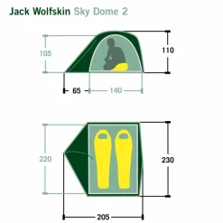 Jack Wolfskin 2-Personen-Zelte|3-Jahreszeiten-Zelte^SKY DOME II - Kuppelzelt