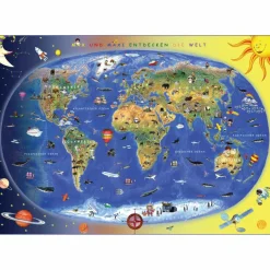 Hot KINDERWELTKARTE LERNPOSTER MIT METALLBELEISTUNG - Weltkarte Wandkarten Und Poster