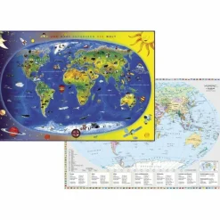 Best KINDERWELTKARTE STAATEN DER ERDE MIT FLAGGENRAND Wandkarten Und Poster