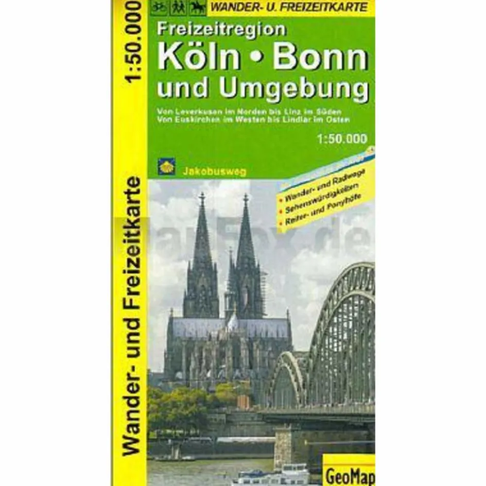 Wanderkarten Und Winterkarten|Wanderkarten Und Winterkarten^KÖLN, BONN UND UMGEBUNG - WANDER- UND FREIZEITKARTE 1:50 000 - Wanderkarte