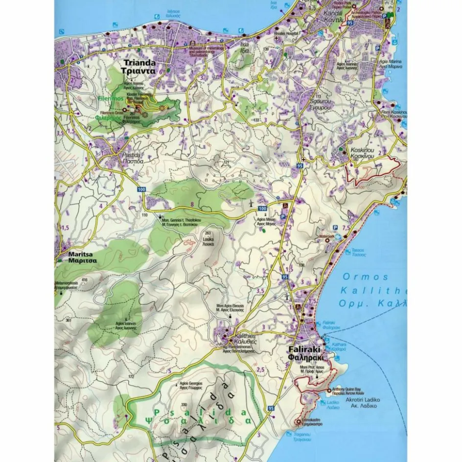 Wanderkarten Und Winterkarten|Wanderkarten Und Winterkarten^KOKA 248 RHODOS - Wanderkarte