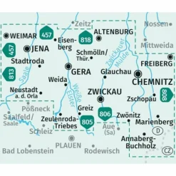 Wanderkarten Und Winterkarten|Wanderkarten Und Winterkarten^KOKA OSTTHÜRINGEN, ZWICKAU 1:50 000 - Wanderkarte