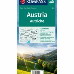 Best KOMPASS AUTOKARTE ÖSTERREICH 1:300.000 Straßenkarten|Straßenkarten