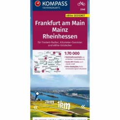 Fahrradkarten|Fahrradkarten^KOMPASS FAHRRADKARTE 3348 FRANKFURT A.M., MAINZ, RHEINHESSEN
