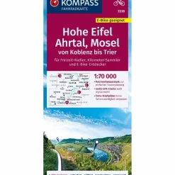 Fahrradkarten|Fahrradkarten^KOMPASS FAHRRADKARTE 3338 HOHE EIFEL, AHRTAL, MOSEL