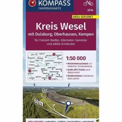 Discount KOMPASS FAHRRADKARTE KREIS WESEL MIT DUISBURG, OBERHAUSEN, K - Fahrradkarte Fahrradkarten|Fahrradkarten