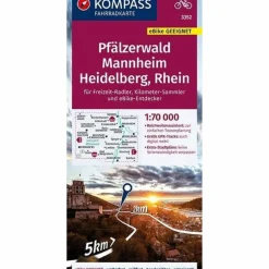 Fahrradkarten|Fahrradkarten^KOMPASS FAHRRADKARTE PFÄLZERWALD, MANNHEIM, HEIDELBERG - Fahrradkarte