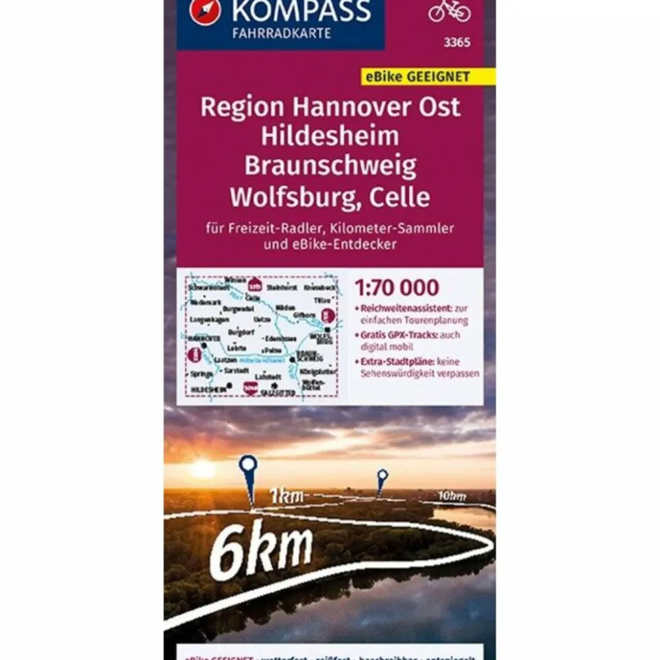 Fahrradkarten|Fahrradkarten^KOMPASS FAHRRADKARTE REGION HANNOVER OST, HILDESHEIM