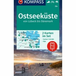 Wanderkarten Und Winterkarten|Wanderkarten Und Winterkarten^KOMPASS KARTEN-SET 724 OSTSEEKÜSTE VON LÜBECK BIS DÄNEMARK