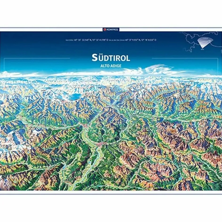 Wandkarten Und Poster^KOMPASS PANORAMA-POSTER SÜDTIROL, ALTO ADIGE - Poster