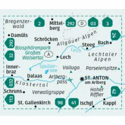 Wanderkarten Und Winterkarten|Wanderkarten Und Winterkarten^KOMPASS WANDERKARTE 33 ARLBERG, VERWALLGRUPPE 1:50.000