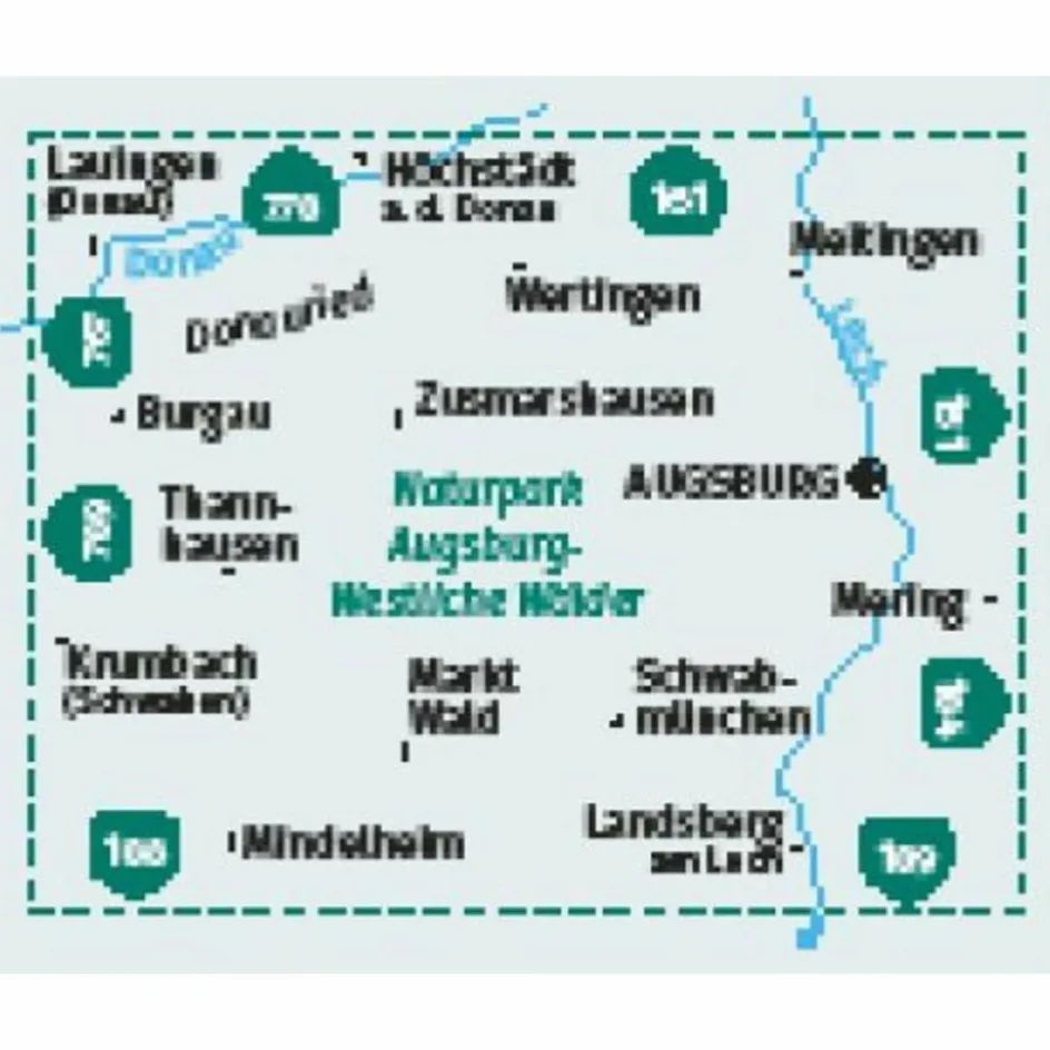 Wanderkarten Und Winterkarten|Wanderkarten Und Winterkarten^KOMPASS WANDERKARTE 162 AUGSBURG, WESTLICHE WÄLDER 1:50.000