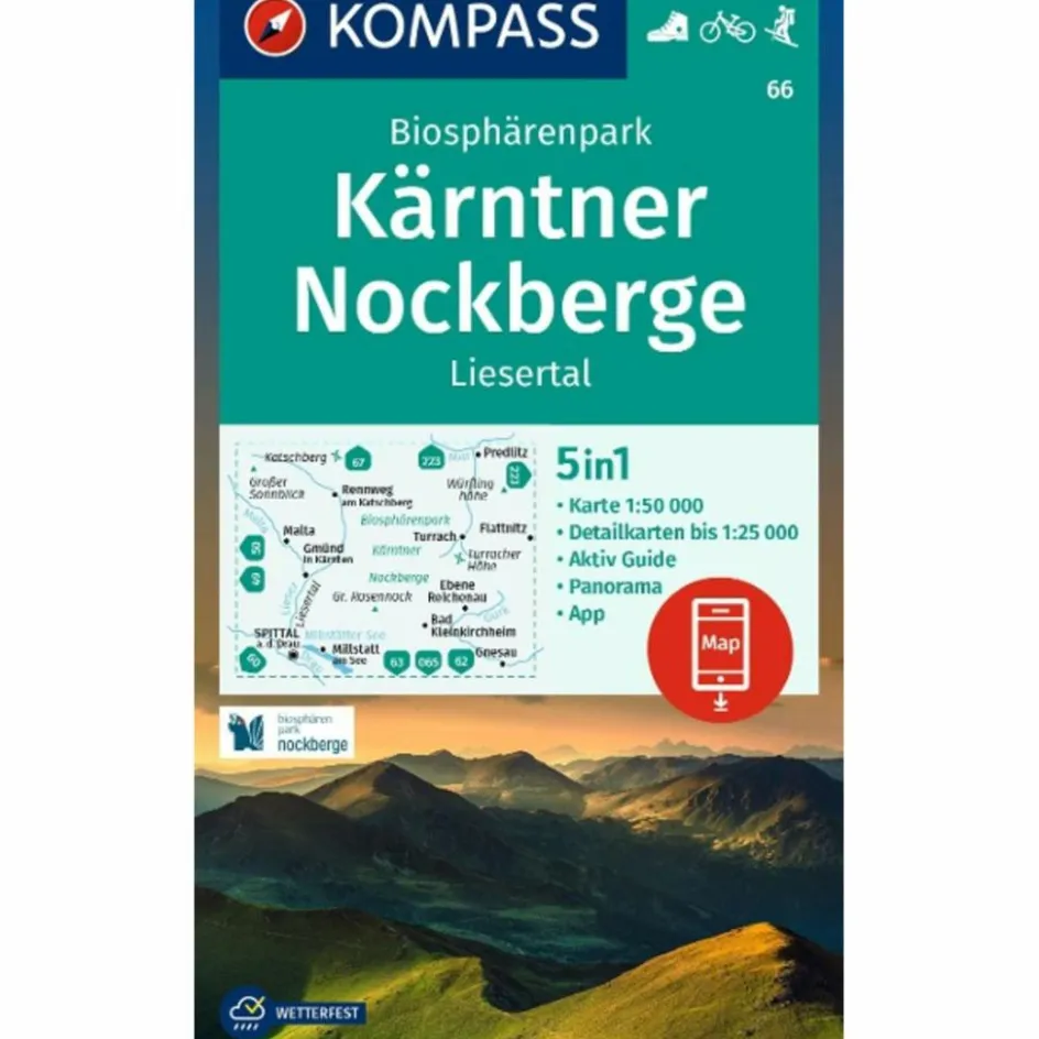 New KOMPASS WANDERKARTE 66 BIOSPHÄRENPARK KÄRNTNER NOCKBERGE Wanderkarten Und Winterkarten|Wanderkarten Und Winterkarten