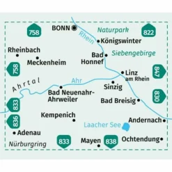 Wanderkarten Und Winterkarten|Wanderkarten Und Winterkarten^KOMPASS WANDERKARTE 820 BONN, AHRTAL 1:50.000