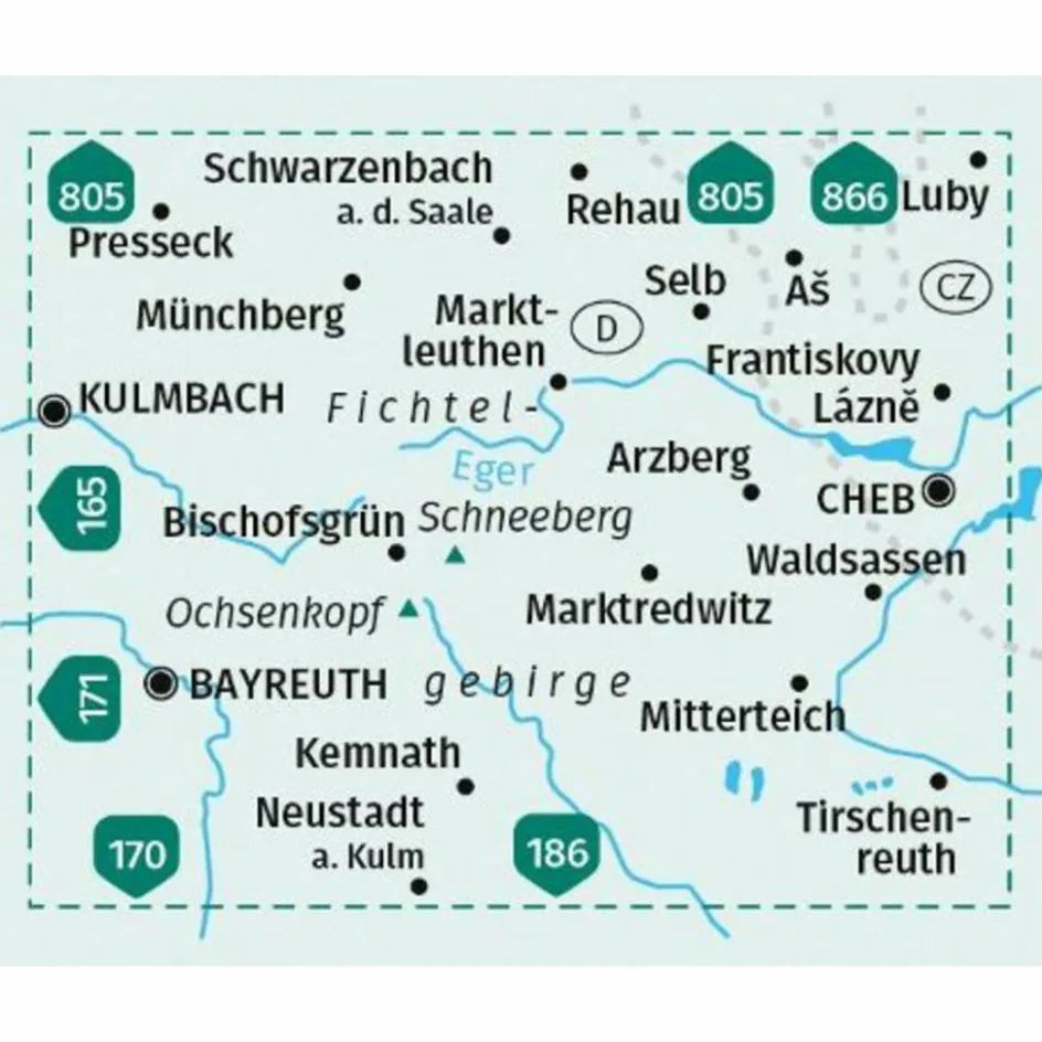 Wanderkarten Und Winterkarten|Wanderkarten Und Winterkarten^KOMPASS WANDERKARTE 191 FICHTELGEBIRGE, BAYREUTH