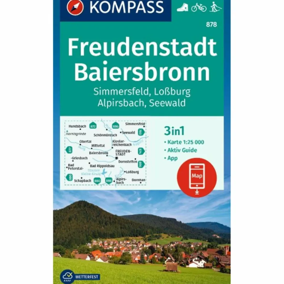 KOMPASS WANDERKARTE 878 FREUDENSTADT, BAIERSBRONN Wanderkarten Und Winterkarten|Wanderkarten Und Winterkarten