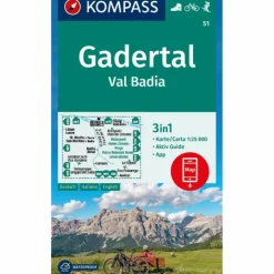 Discount KOMPASS WANDERKARTE 51 GADERTAL / VAL BADIA 1:25.000 Wanderkarten Und Winterkarten|Wanderkarten Und Winterkarten