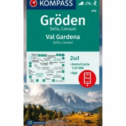 Best KOMPASS WANDERKARTE 616 GRÖDEN / VAL GARDENA, SELLA, CANAZEI Wanderkarten Und Winterkarten|Wanderkarten Und Winterkarten