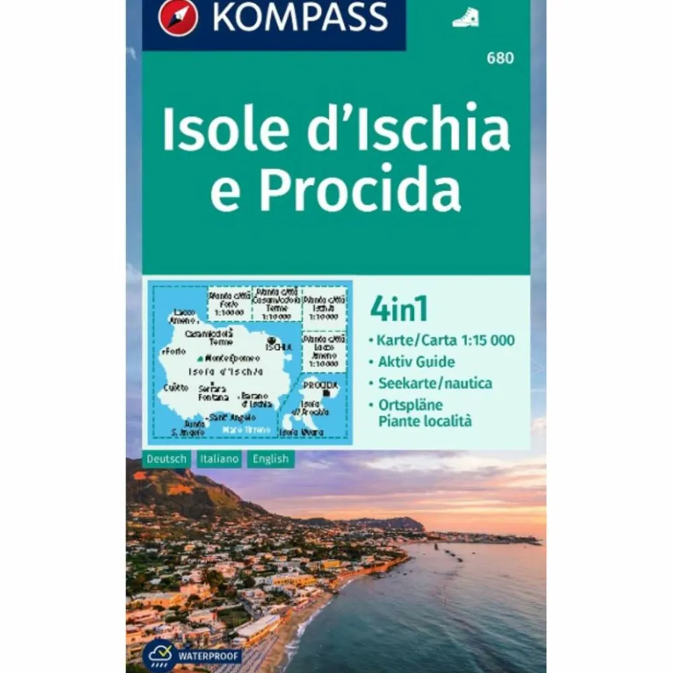 Wanderkarten Und Winterkarten|Wanderkarten Und Winterkarten^KOMPASS WANDERKARTE 680 ISOLE D' ISCHIA E PROCIDA 1:15.000