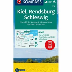 Best KOMPASS WANDERKARTE 714 KIEL, RENDSBURG, SCHLESWIG 1:50.000 Wanderkarten Und Winterkarten|Wanderkarten Und Winterkarten