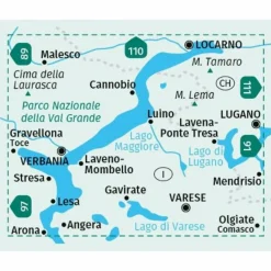 Wanderkarten Und Winterkarten|Wanderkarten Und Winterkarten^KOMPASS WANDERKARTE 90 LAGO MAGGIORE, LAGO DI VARESE