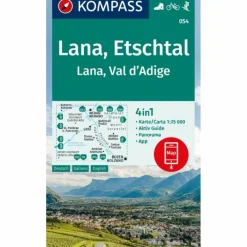 Wanderkarten Und Winterkarten|Wanderkarten Und Winterkarten^KOMPASS WANDERKARTE 054 LANA, ETSCHTAL
