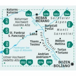 Wanderkarten Und Winterkarten|Wanderkarten Und Winterkarten^KOMPASS WANDERKARTE 054 LANA, ETSCHTAL