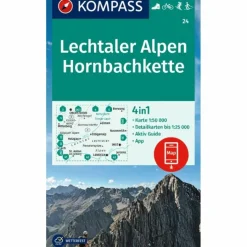 Sale KOMPASS WANDERKARTE 24 LECHTALER ALPEN, HORNBACHKETTE Wanderkarten Und Winterkarten|Wanderkarten Und Winterkarten
