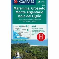 Outlet KOMPASS WANDERKARTE 2470 MAREMMA, GROSSETO, MONTE ARGENTARIO Wanderkarten Und Winterkarten|Wanderkarten Und Winterkarten