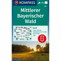 Discount KOMPASS WANDERKARTE 196 MITTLERER BAYERISCHER WALD 1:50.000 Wanderkarten Und Winterkarten|Wanderkarten Und Winterkarten