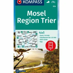 Sale KOMPASS WANDERKARTE 834 MOSEL, REGION TRIER 1:50.000 Wanderkarten Und Winterkarten|Wanderkarten Und Winterkarten