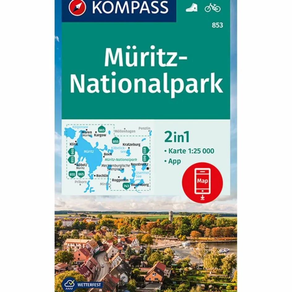 Wanderkarten Und Winterkarten|Wanderkarten Und Winterkarten^KOMPASS WANDERKARTE 853 MÜRITZ-NATIONALPARK 1:25000