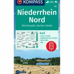 KOMPASS WANDERKARTE 752 NIEDERRHEIN NORD, REICHSWALD Wanderkarten Und Winterkarten|Wanderkarten Und Winterkarten