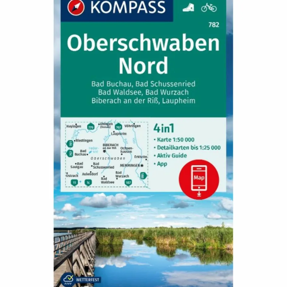 Wanderkarten Und Winterkarten|Wanderkarten Und Winterkarten^KOMPASS WANDERKARTE 782 OBERSCHWABEN NORD 1:50.000
