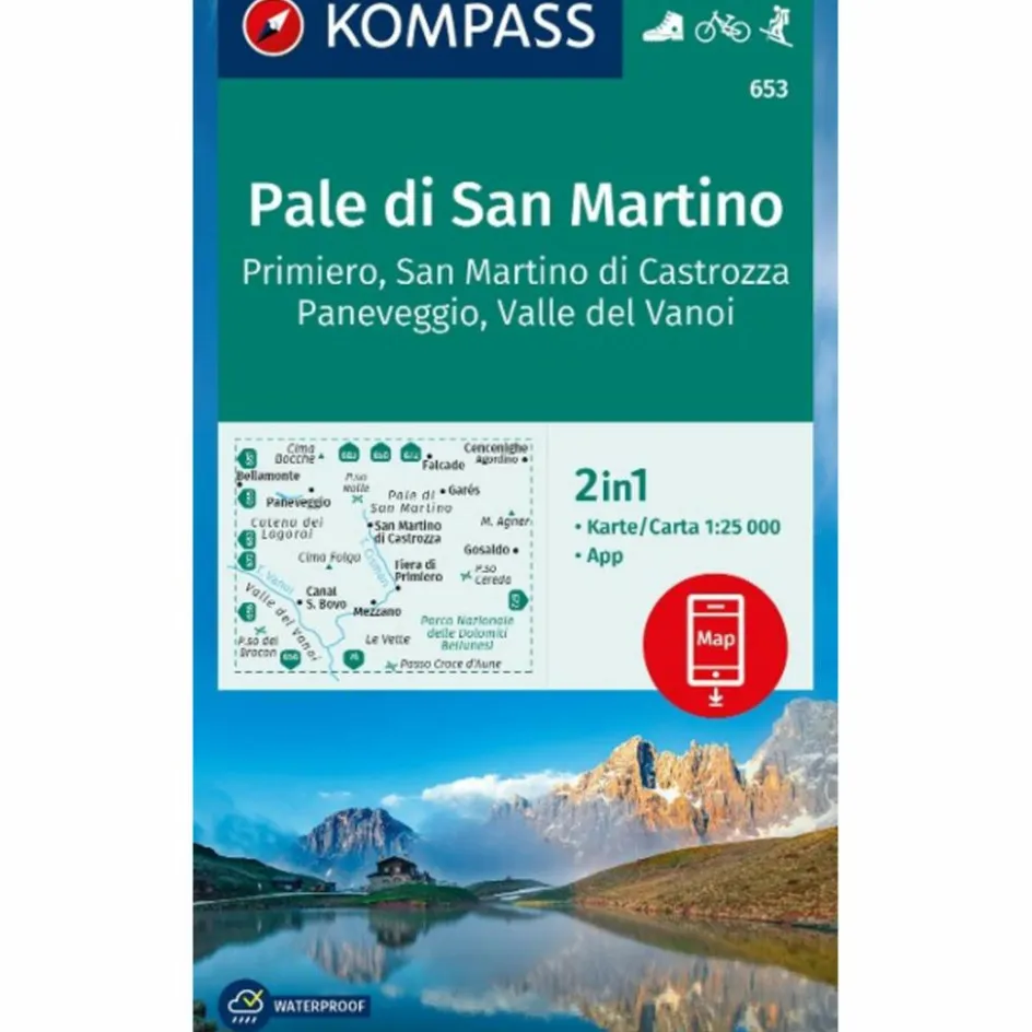 Discount KOMPASS WANDERKARTE 653 PALE DI SAN MARTINO Wanderkarten Und Winterkarten|Wanderkarten Und Winterkarten