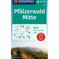 Discount KOMPASS WANDERKARTE 472 PFÄLZERWALD MITTE 1:25.000 Wanderkarten Und Winterkarten|Wanderkarten Und Winterkarten