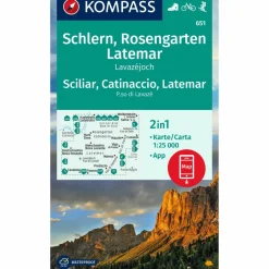Wanderkarten Und Winterkarten|Wanderkarten Und Winterkarten^KOMPASS WANDERKARTE 651 SCHLERN, ROSENGARTEN, SCILIAR