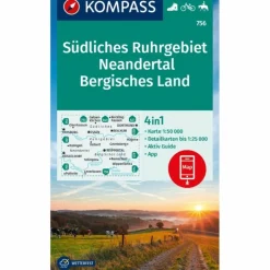 New KOMPASS WANDERKARTE 756 SÜDLICHES RUHRGEBIET, NEANDERTAL Wanderkarten Und Winterkarten|Wanderkarten Und Winterkarten
