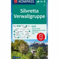Wanderkarten Und Winterkarten|Wanderkarten Und Winterkarten^KOMPASS WANDERKARTE 41 SILVRETTA, VERWALLGRUPPE 1:50.000