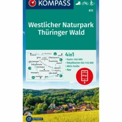 New KOMPASS WANDERKARTE 812 WESTLICHER NATURPARK THÜRINGER WALD Wanderkarten Und Winterkarten|Wanderkarten Und Winterkarten