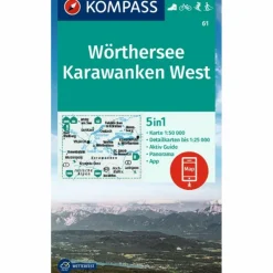 Wanderkarten Und Winterkarten|Wanderkarten Und Winterkarten^KOMPASS WANDERKARTE 61 WÖRTHERSEE, KARAWANKEN WEST 1:50.000
