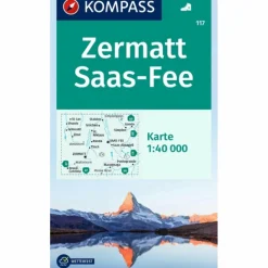 Wanderkarten Und Winterkarten|Wanderkarten Und Winterkarten^KOMPASS WANDERKARTE 117 ZERMATT, SAAS-FEE 1:40.000