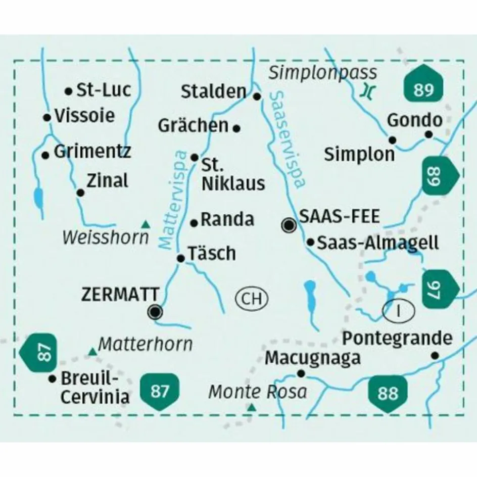 Wanderkarten Und Winterkarten|Wanderkarten Und Winterkarten^KOMPASS WANDERKARTE 117 ZERMATT, SAAS-FEE 1:40.000