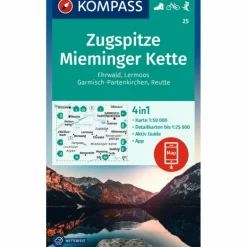 Wanderkarten Und Winterkarten|Wanderkarten Und Winterkarten^KOMPASS WANDERKARTE 25 ZUGSPITZE, MIEMINGER KETTE, EHRWALD