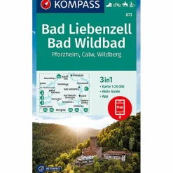 Outlet KOMPASS WANDERKARTE BAD LIEBENZELL, BAD WILDBAD 1:25 000 Wanderkarten Und Winterkarten|Wanderkarten Und Winterkarten
