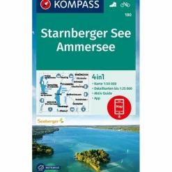 Outlet KOMPASS WANDERKARTE STARNBERGER SEE, AMMERSEE 1:50 000 Wanderkarten Und Winterkarten|Wanderkarten Und Winterkarten