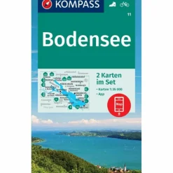 Wanderkarten Und Winterkarten|Wanderkarten Und Winterkarten^KOMPASS WANDERKARTEN-SET 11 BODENSEE (2 KARTEN) 1:35.000